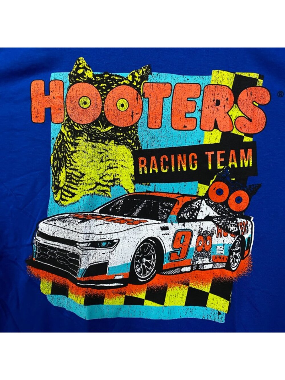 Hooters Racing Team Race Car Number 9 Graphic Design T-Shirt XL - Picture 2 of 4